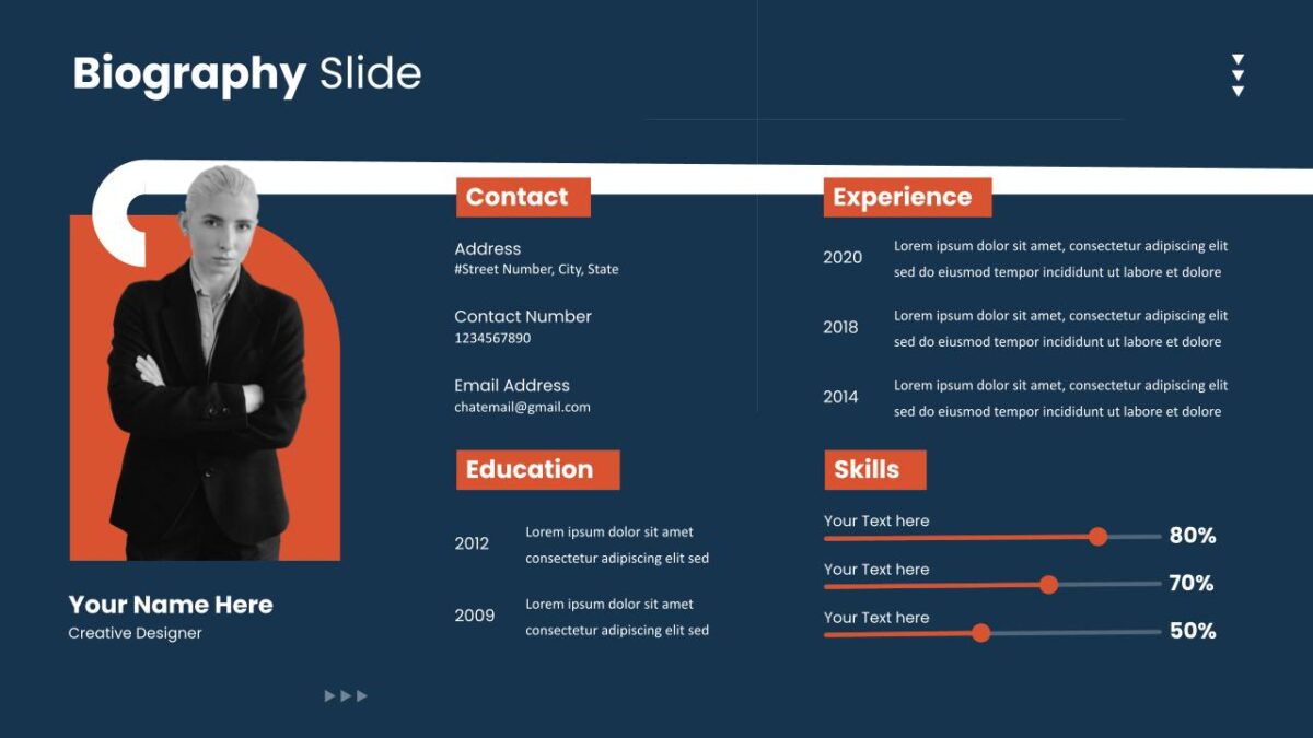 Biography Slide Template SlideKit