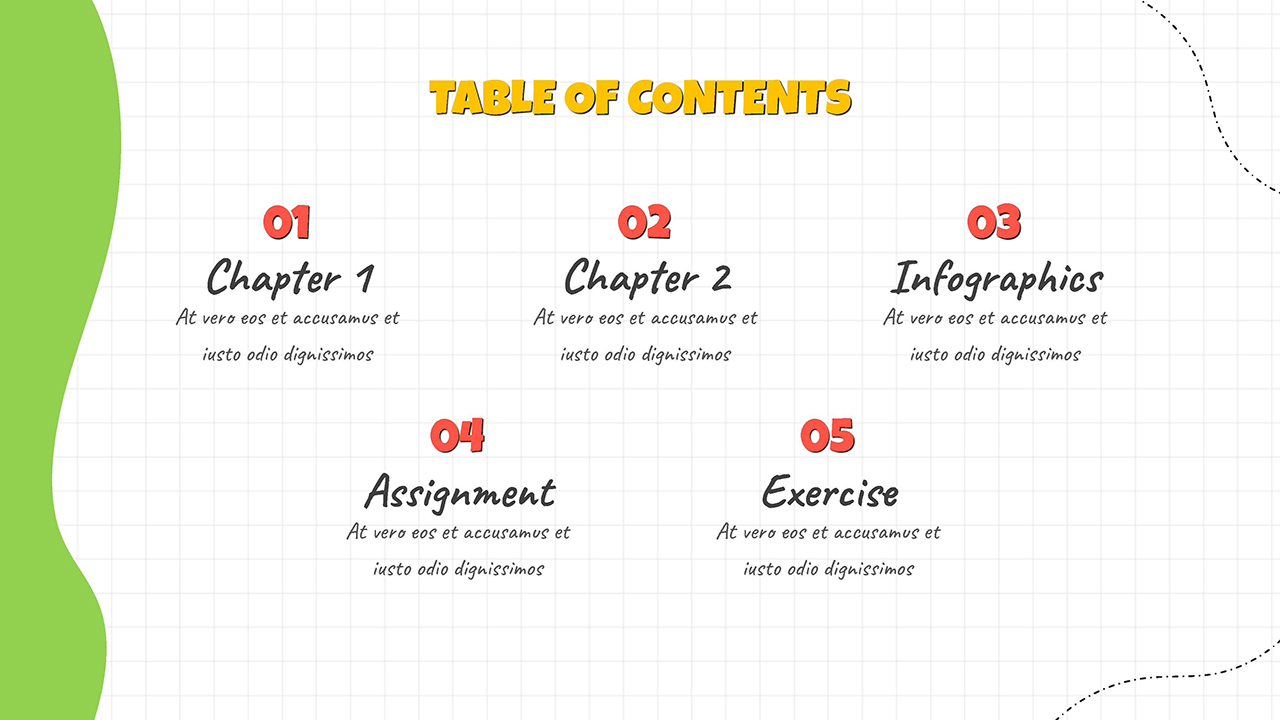Table of contents free template