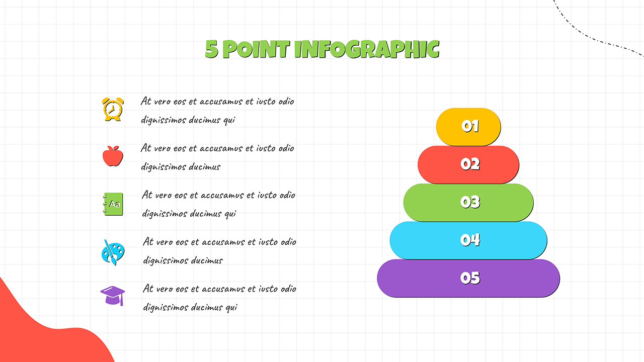 free 5 point stacking puzzle infographic teachers templates for Google slides templates