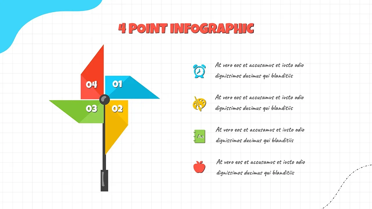 free 4 point pinwheel infographic teachers templates for Google slides templates