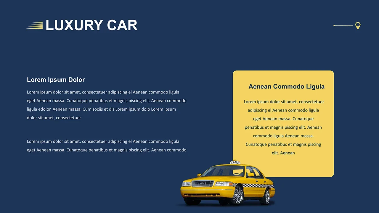 Luxury car template in free cab and taxi templates