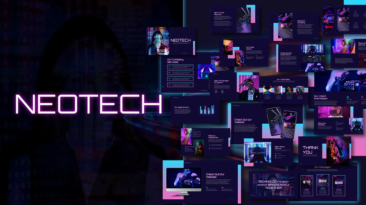 Neon Technology Powerpoint Templates 1