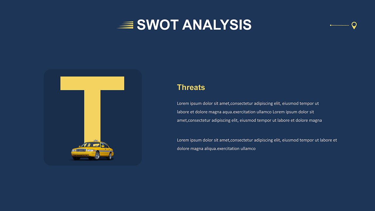 SWOT analysis slide in free cab and taxi templates