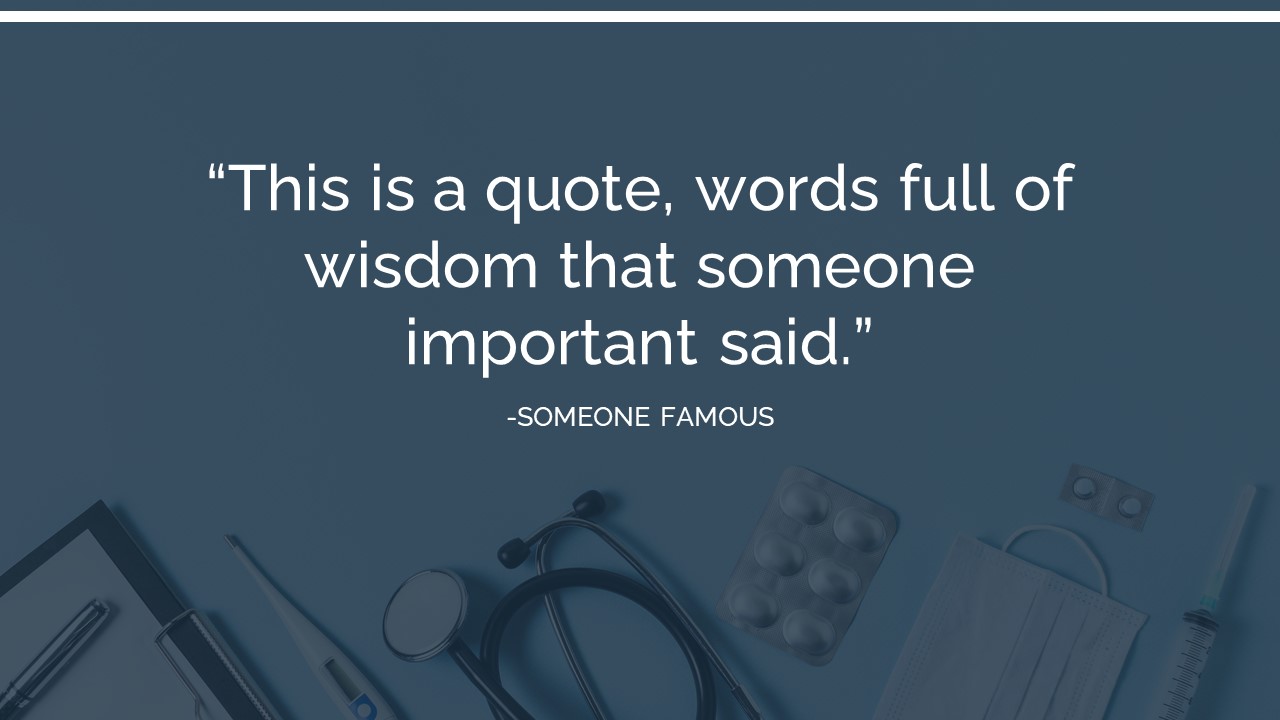 quotes in professional medical presentation templates for Google Slides