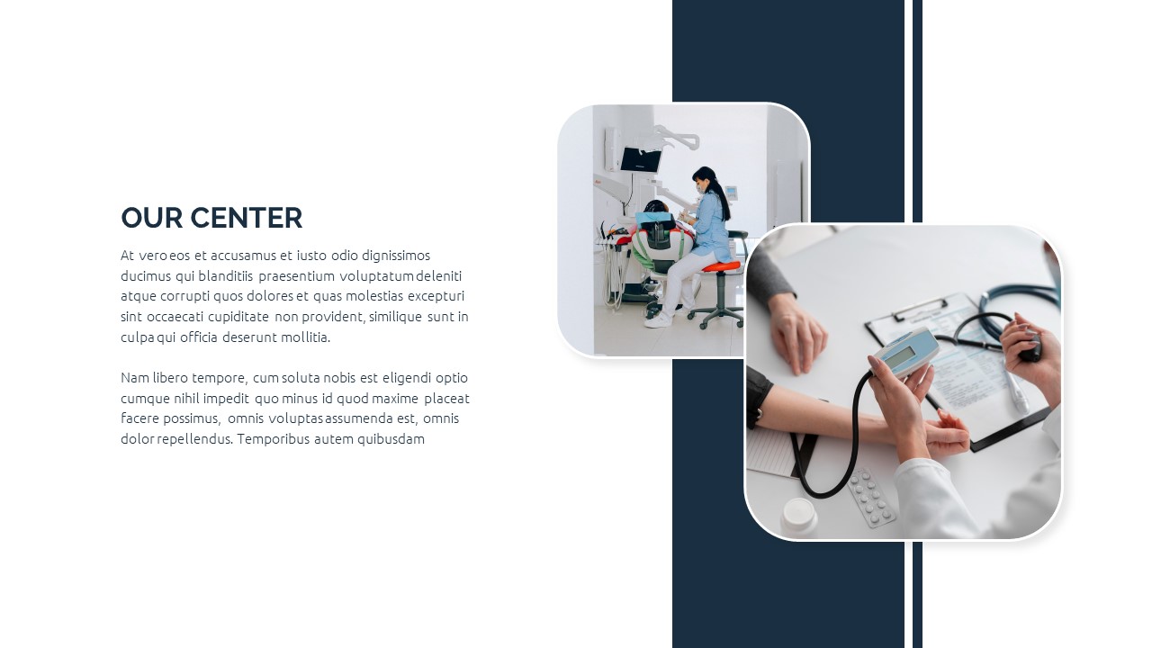 about us in professional medical presentation templates for Google Slides