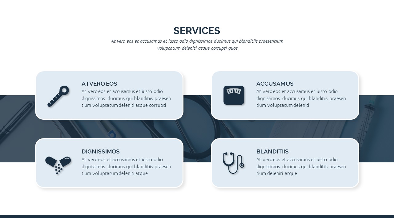 services in professional medical presentation templates for Google Slides