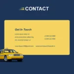 contact slide in free cab and taxi templates for Google Slides