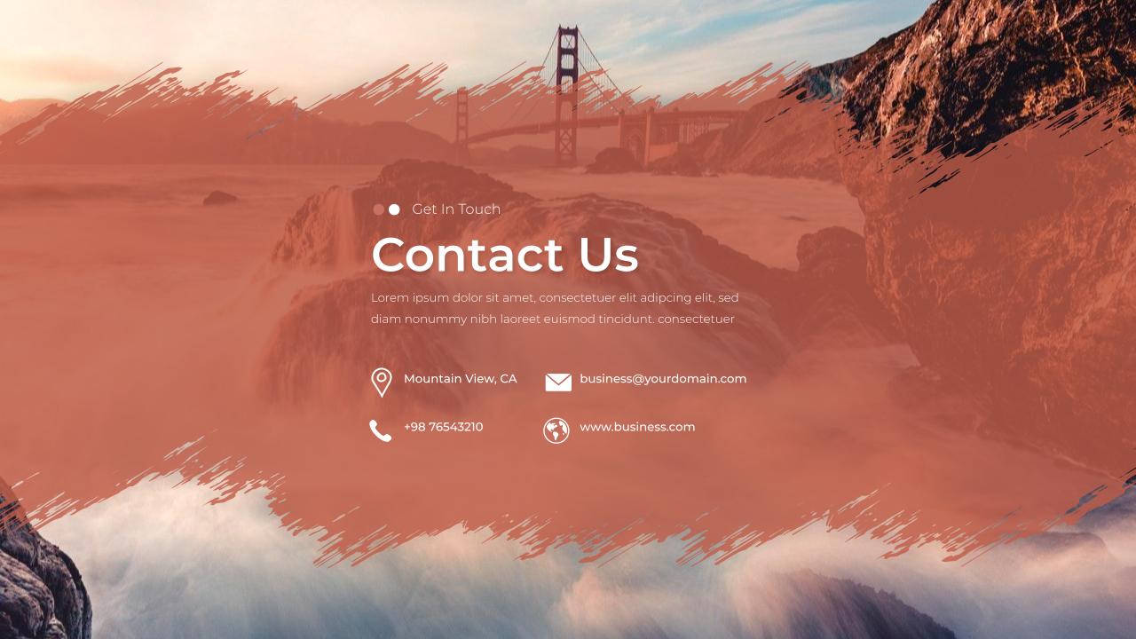 Contact Us Slide in Travel Theme Google Slides Template