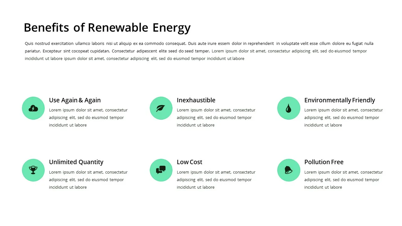 benefits of renewable energy template for google slides