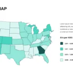 USA EV map of Electric Car Infographics for Google Slides