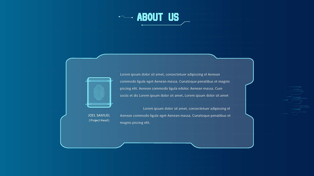 about us slide in cyber security presentation templates for google slides