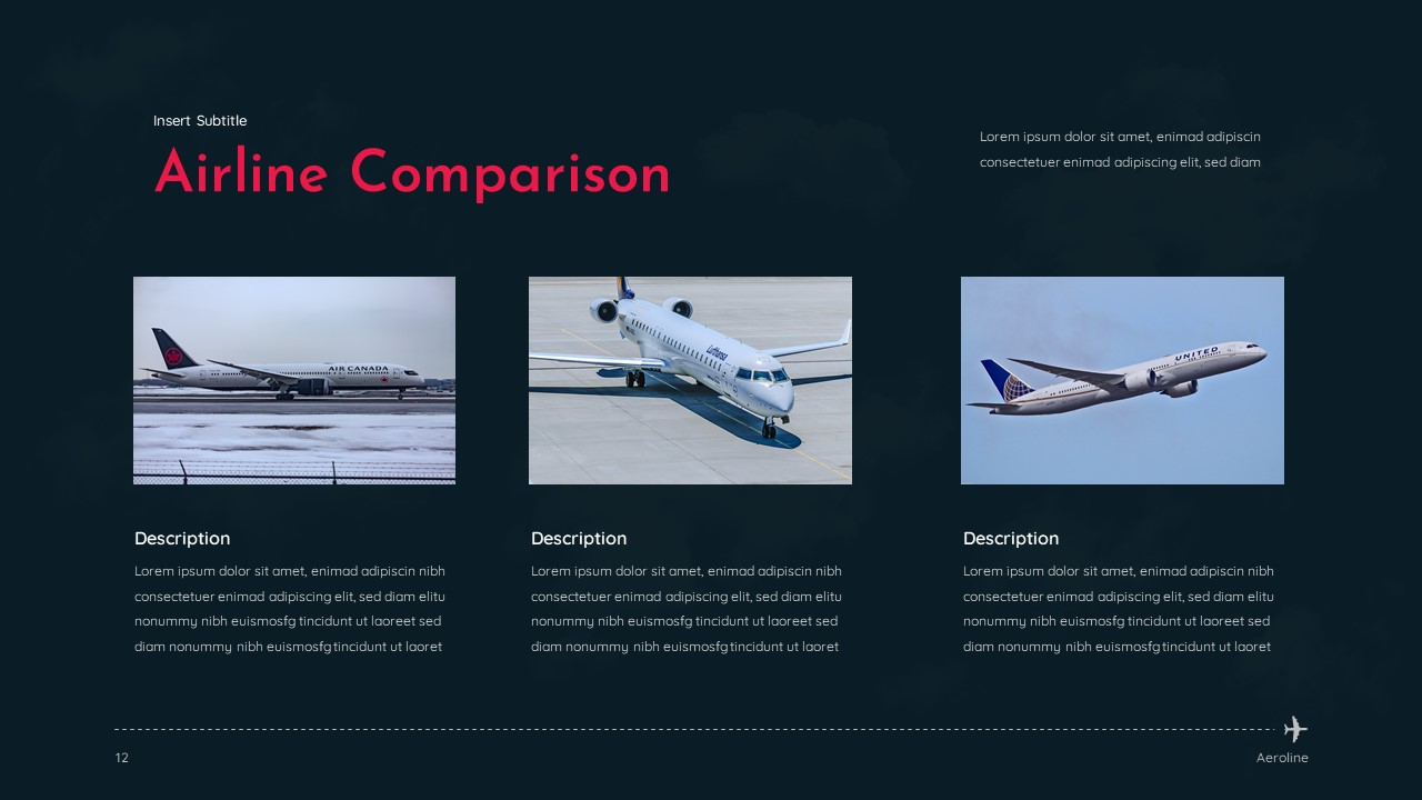 airline comparison templates for google slides