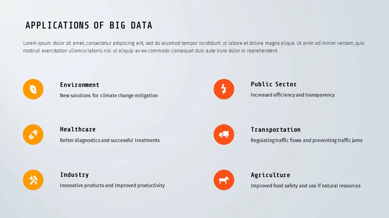 applications of big data template for google slides