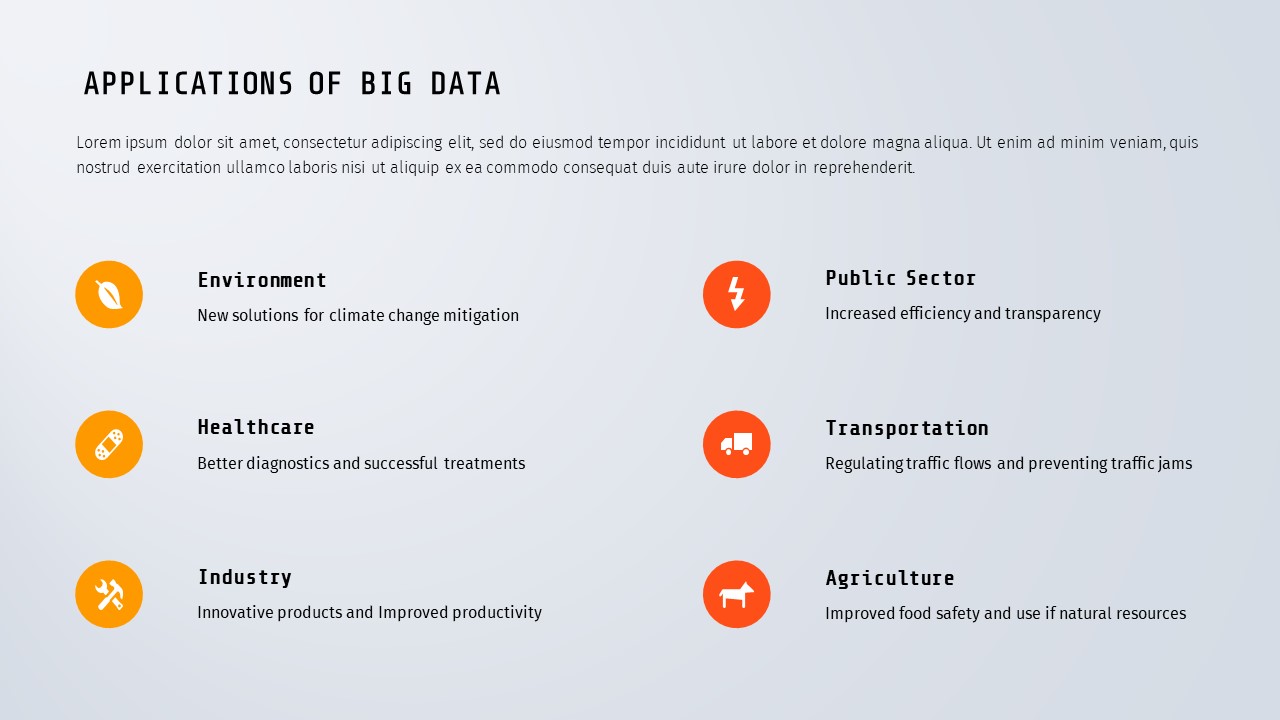 applications of big data template for google slides