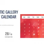 art event calendar template in art google slides theme