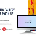 art gallery device mockup template for google slides