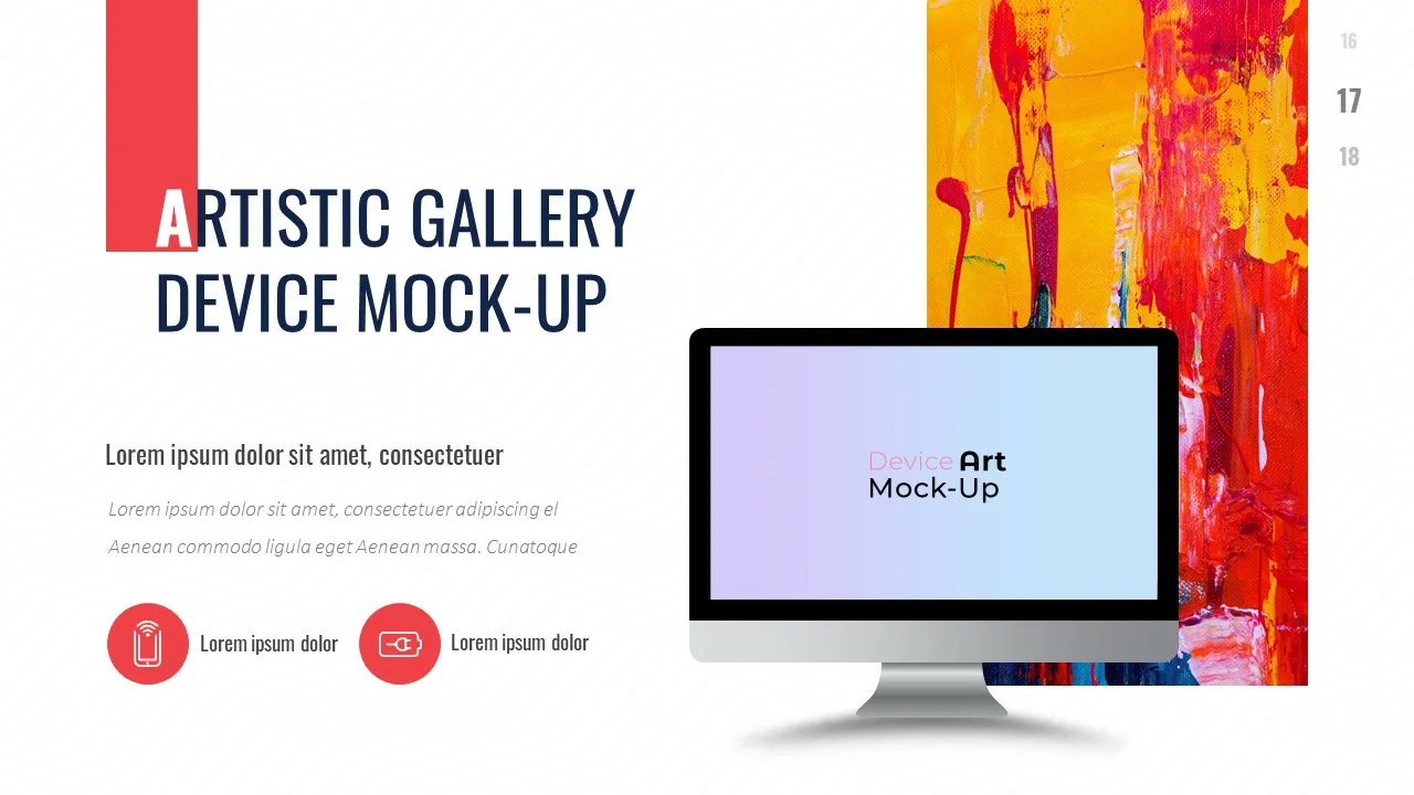 art gallery device mockup template for google slides