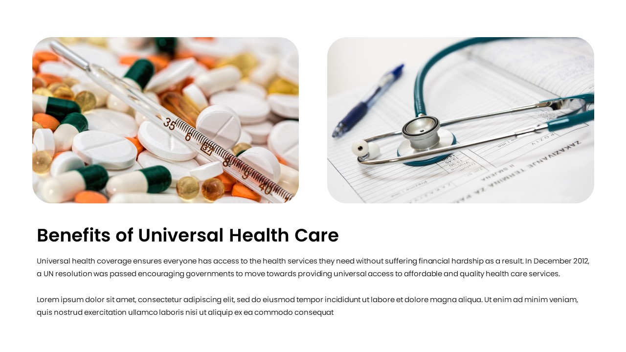 benefits of universal healthcare template for google slides