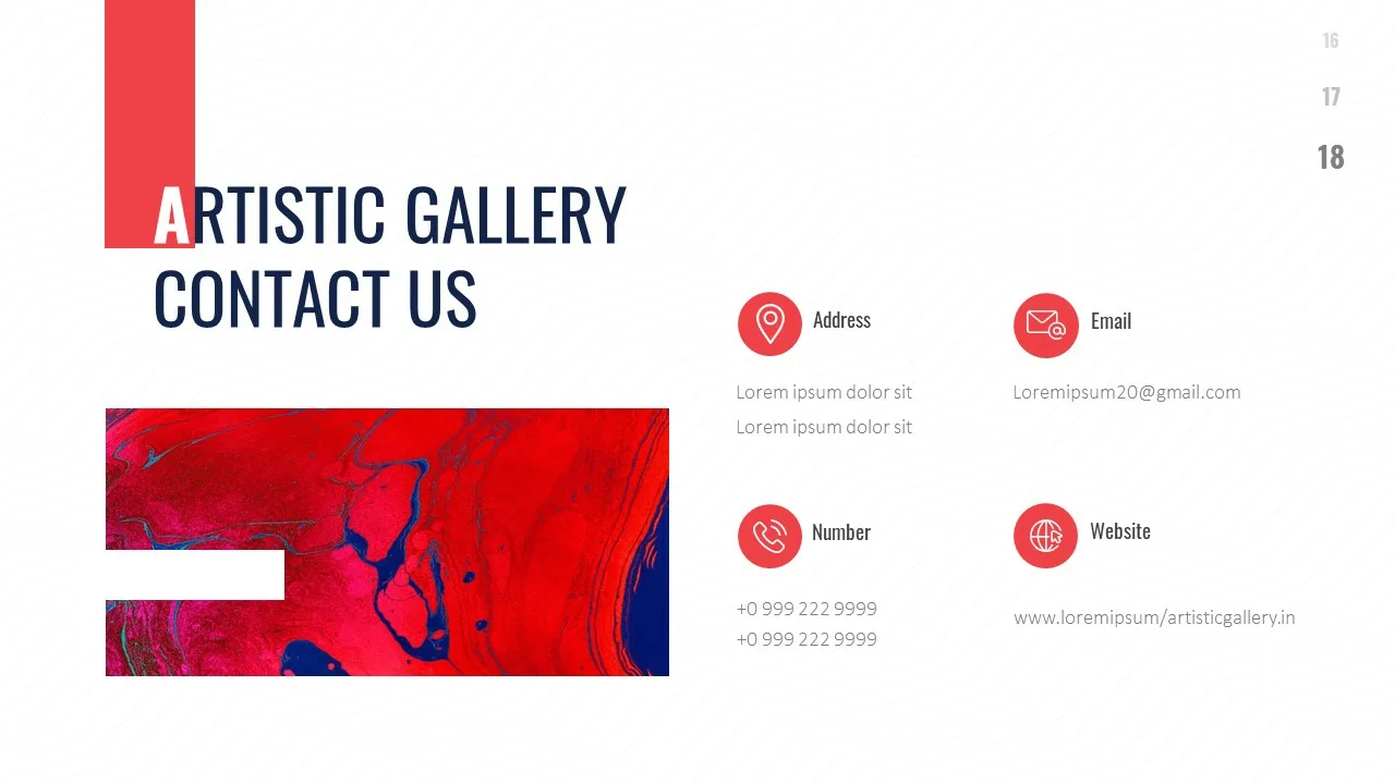contact us template in art google slides theme