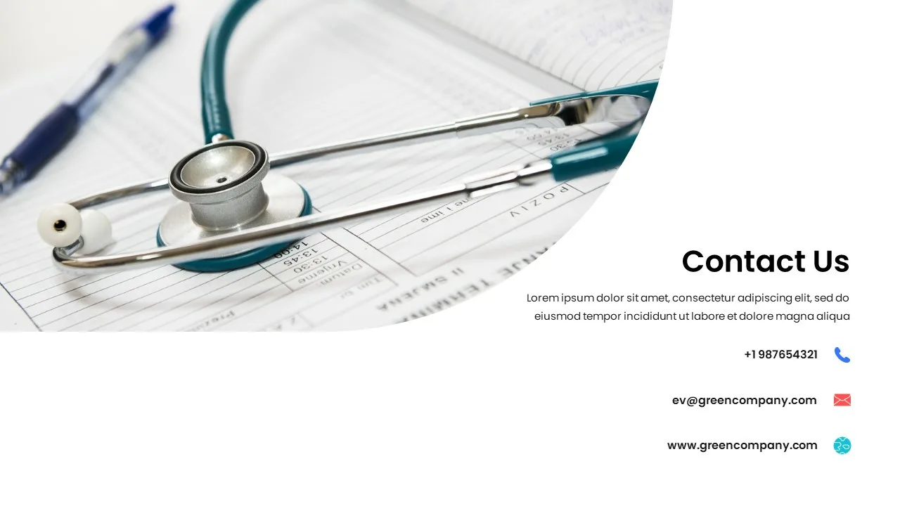 contact us template in medical theme google slides