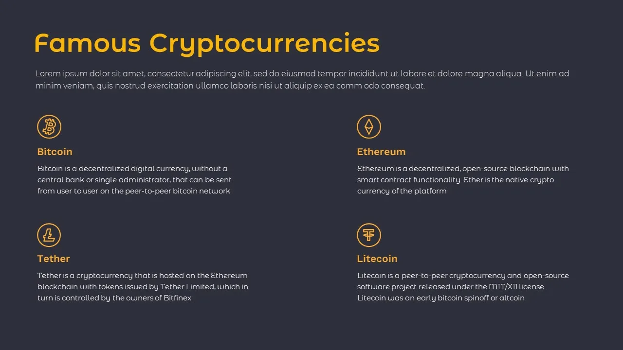 famous cryptocurrencies template for google slides