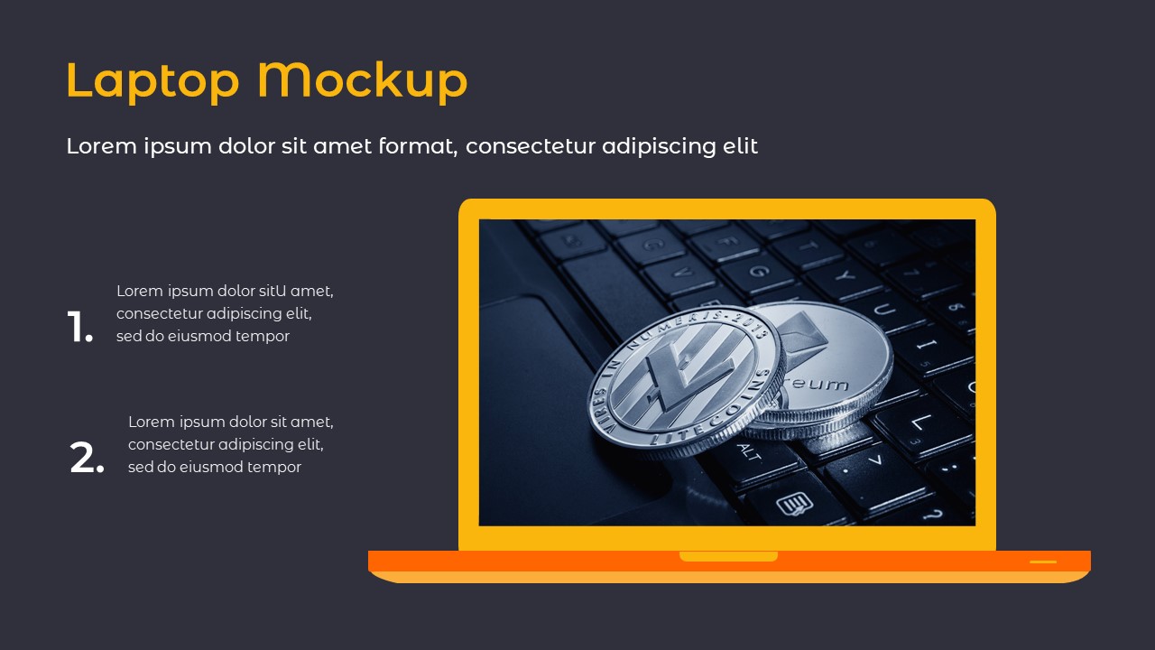 laptop mockup template in cryptocurrency google slides themes