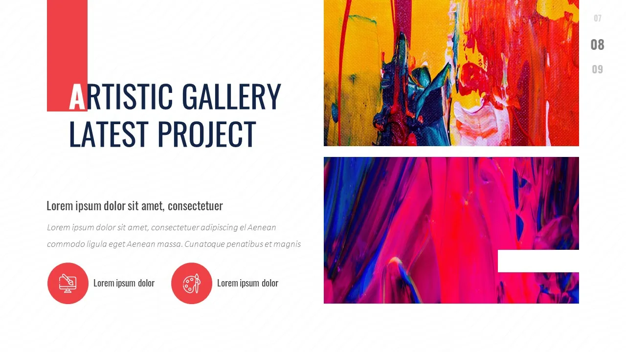 latest art project template in art gallery google slides theme
