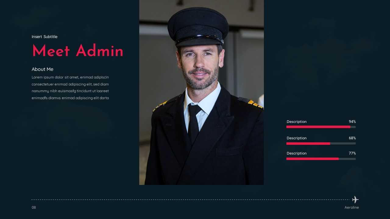 meet the admin template in airline google slides theme