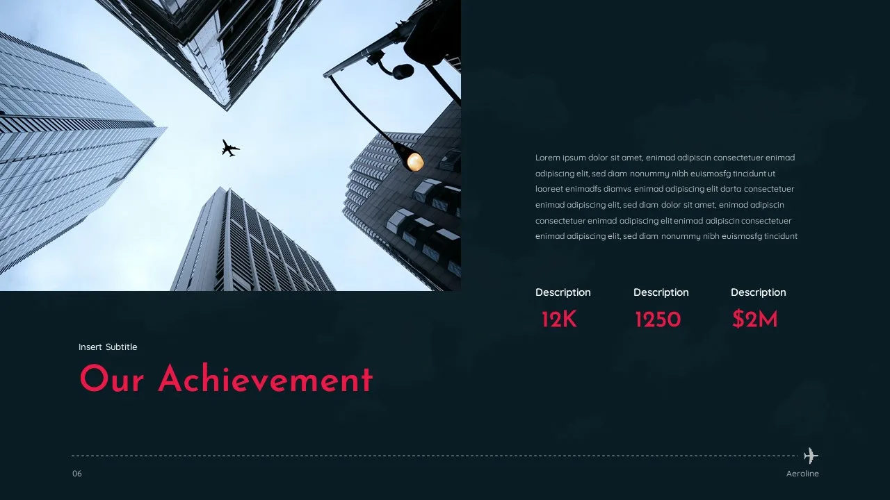 our achievement template in airline google slides theme