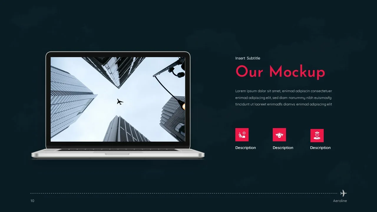 our mockup slide in airplane presentation templates for google slides