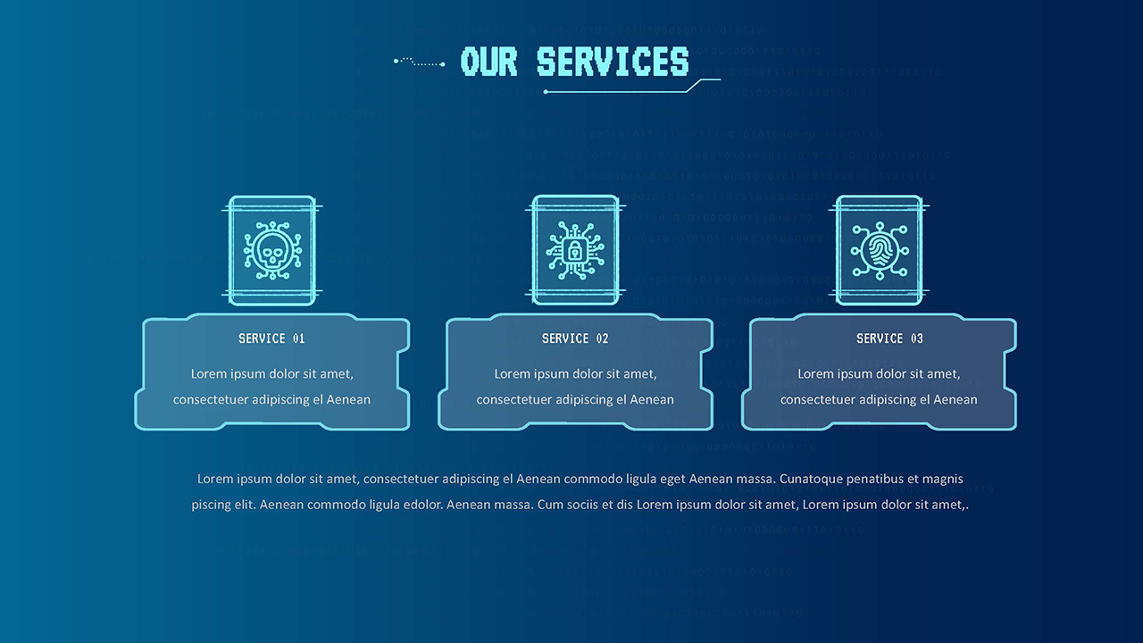 our services slide in cyber security presentation templates for google slides