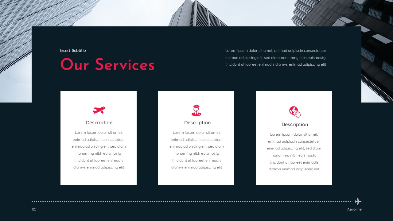 our services template in airline google slides theme