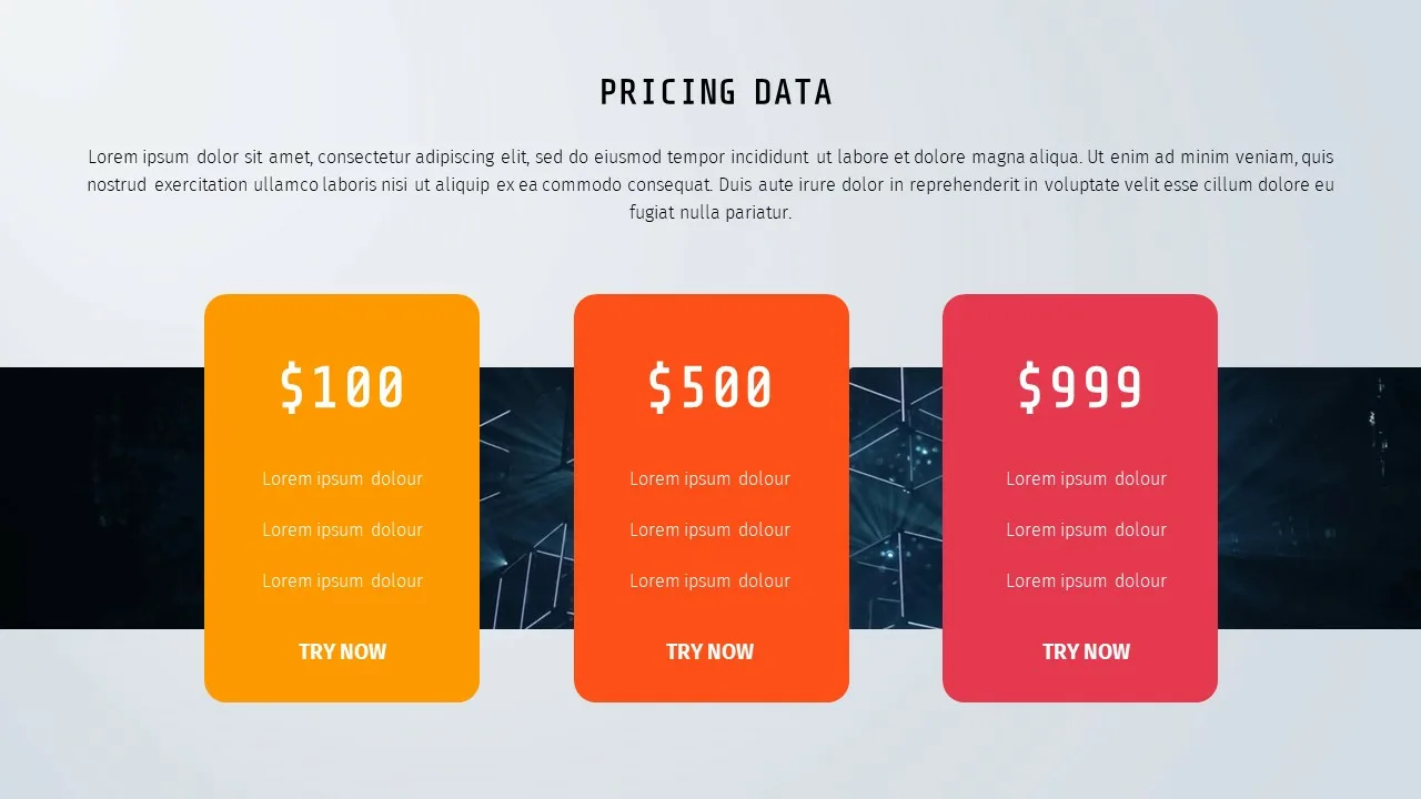pricing data template in Big Data Google Slides Presentation theme