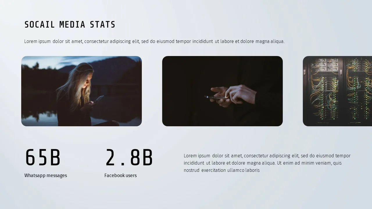 social media status template in Big Data Google Slides Presentation theme