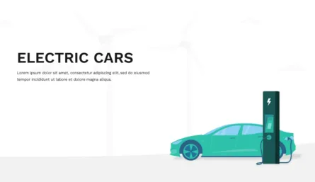 title slide in electric car presentation template for google slides