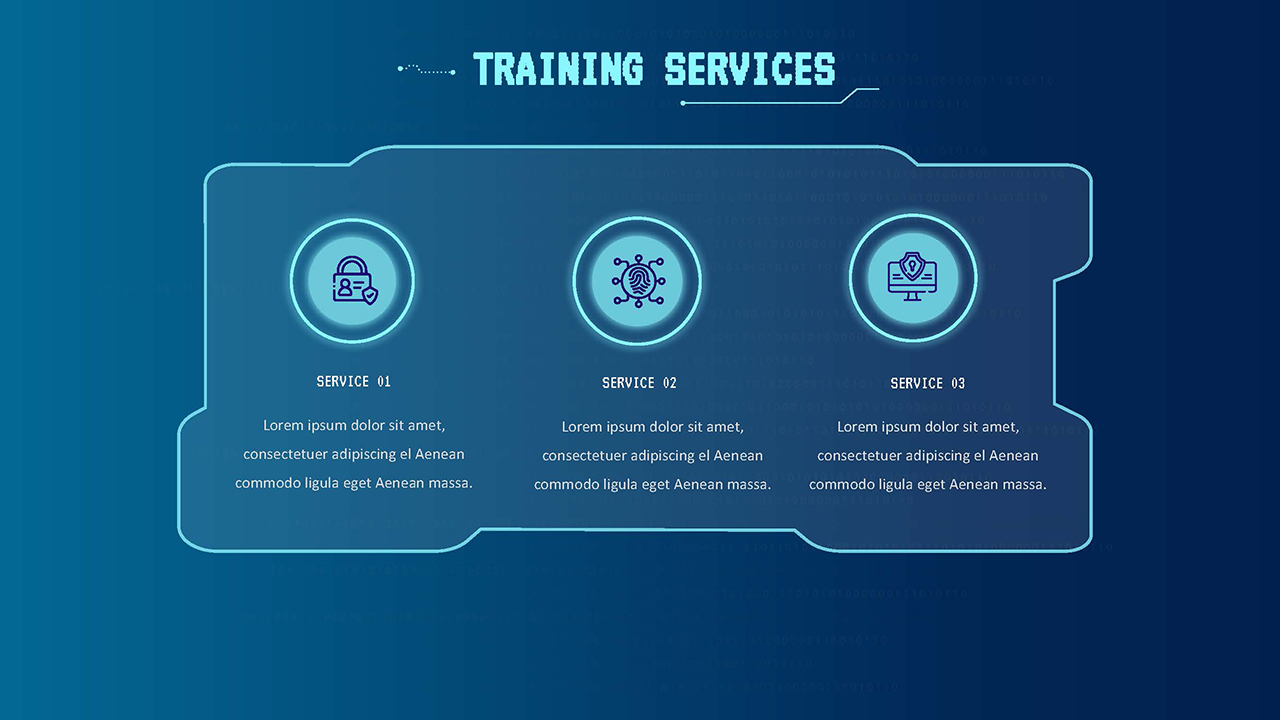 training services slide in cyber security presentation templates for google slides