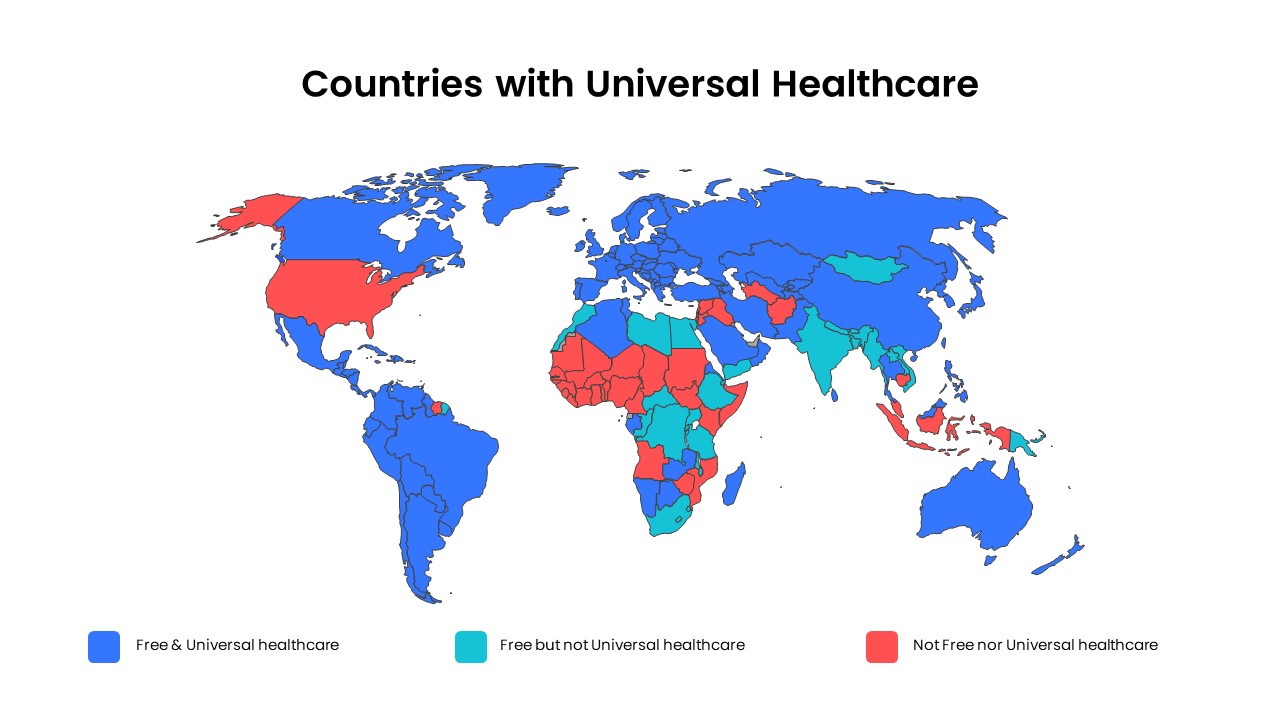 worldmap infographics template in healthcare google slides theme