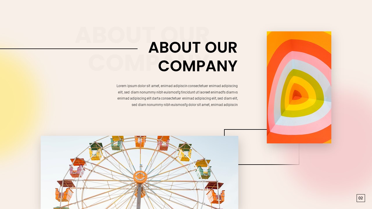 About our company slide for summer season google slides theme