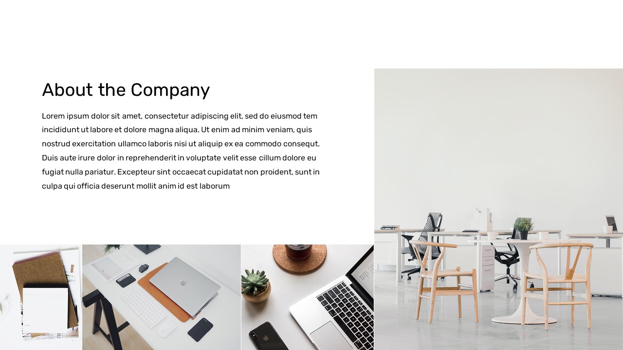 About the company slide for Free brand presentation google slides template