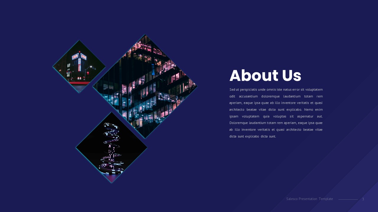 About us slide for sales pitch presentation template for google slides