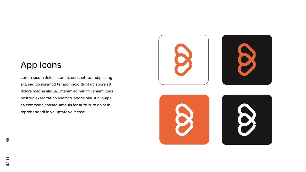 App icons theme slide for Free Branding presentation google slides template
