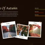 Autumn google slides template with 3 images for data representation