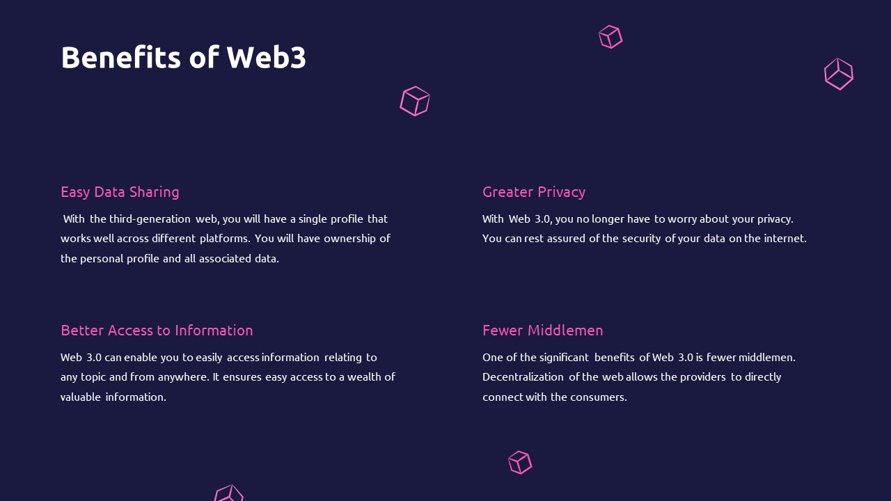 Benefits of Web 3 Slide of Free Web3 Presentation Template