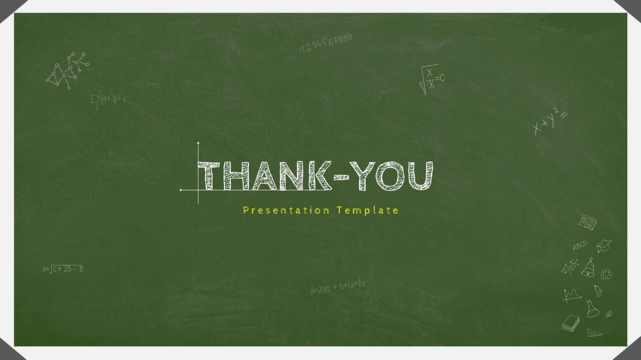 Chalkboard Google Slides Template Thank You Slide