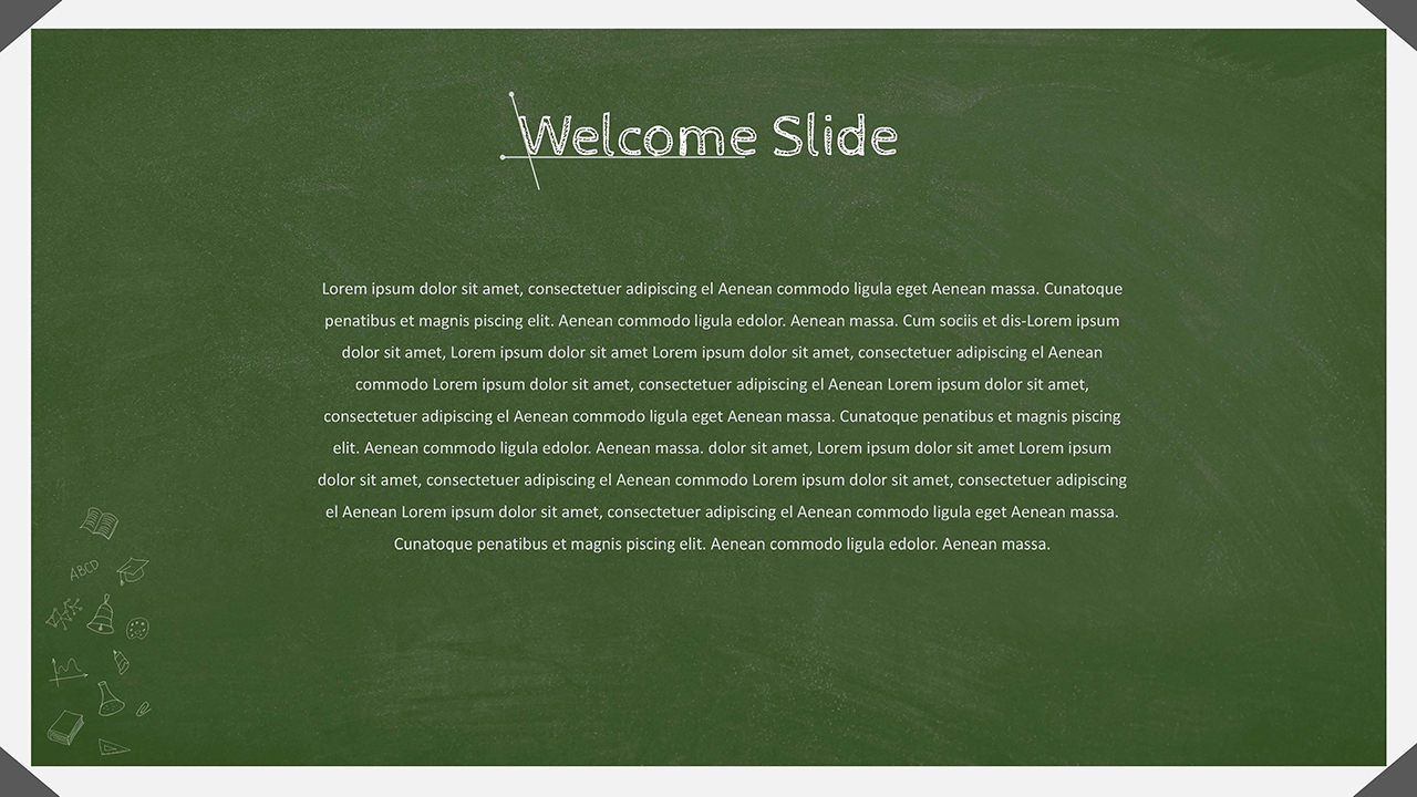 Chalkboard Presentation Template Welcome Slide