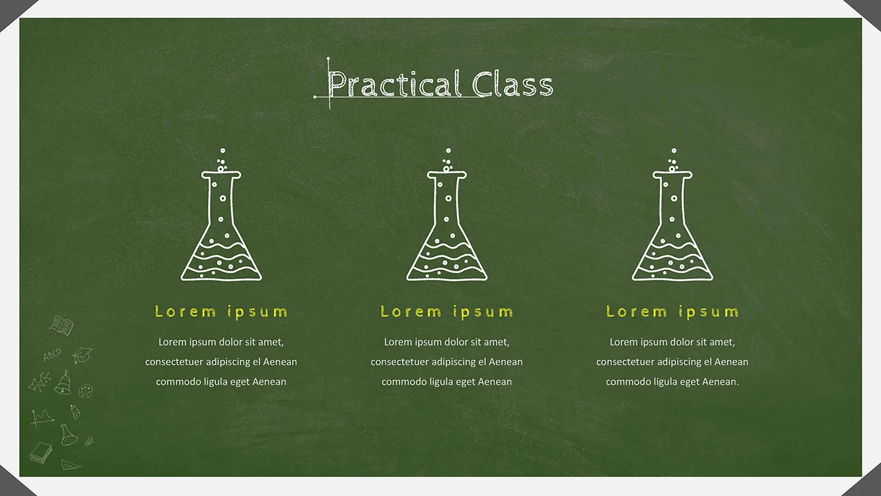 Chalkboard Slides Theme for Google Slides Practical Class Representation Slide