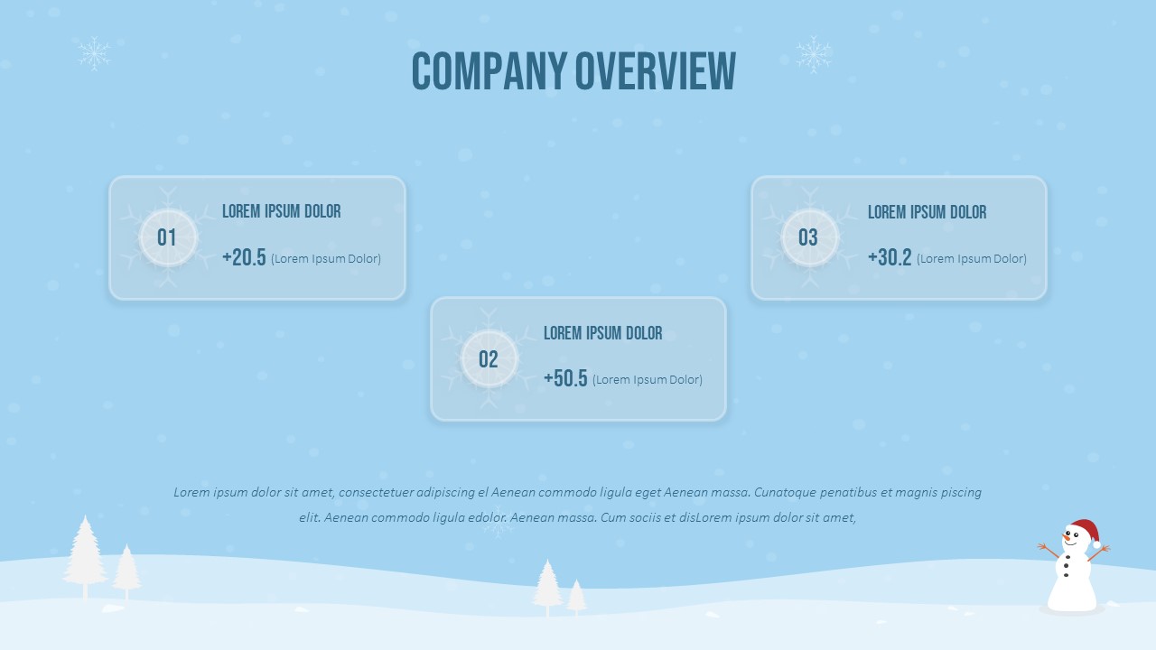 Company Overview Slide of Free Winter Slides Template