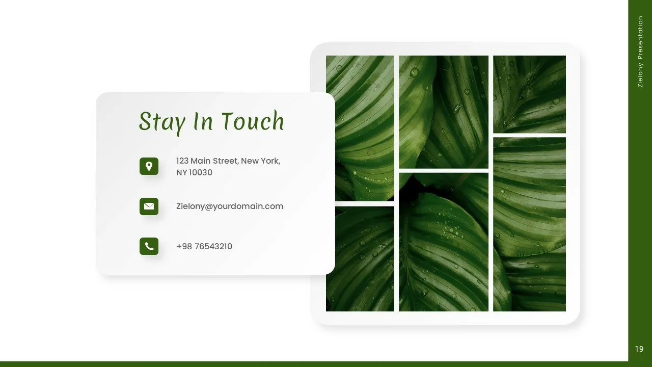 Contact Us Slide for Nature Google Slides Themes Template