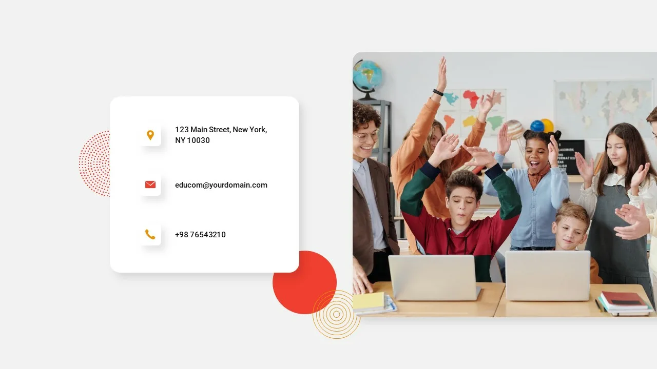 Contact Us Slide of Google Slides School Themes