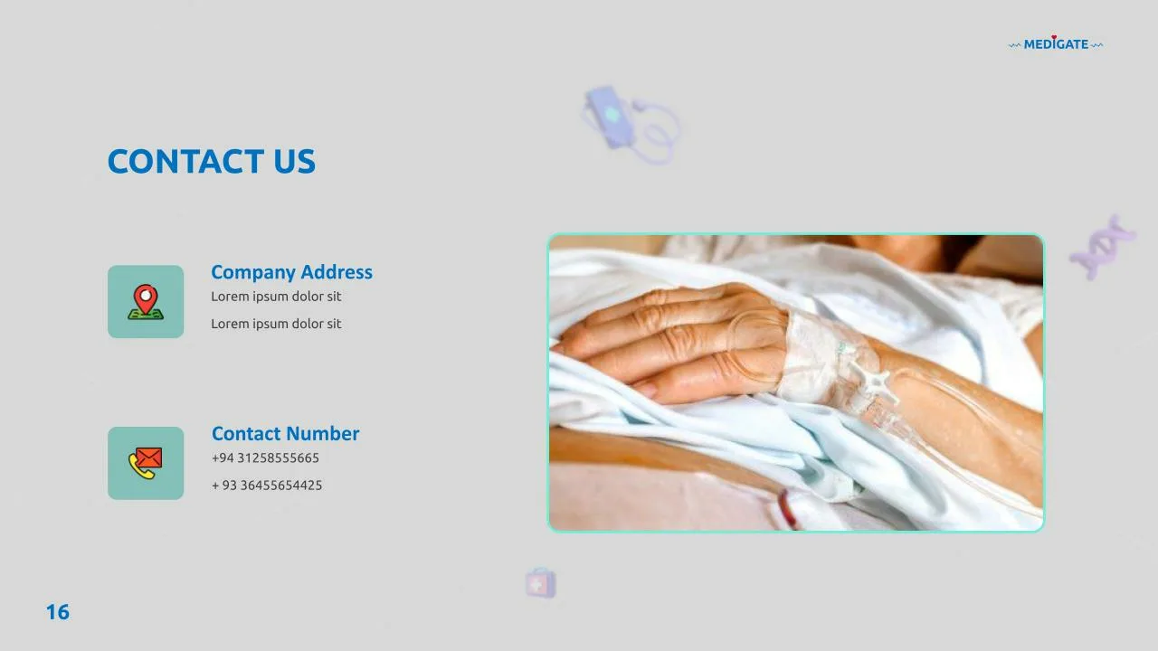 Contact us slide for Nursing google slides template